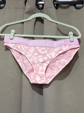 Assholes Live Forever Pink Leopard Print Underwear